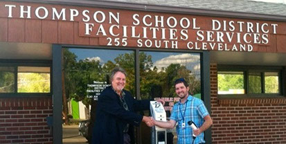 PowerPost free ev charger Giveaway Awarded to Thompson School District of Loveland, colorado as part of national drive electric week 2015